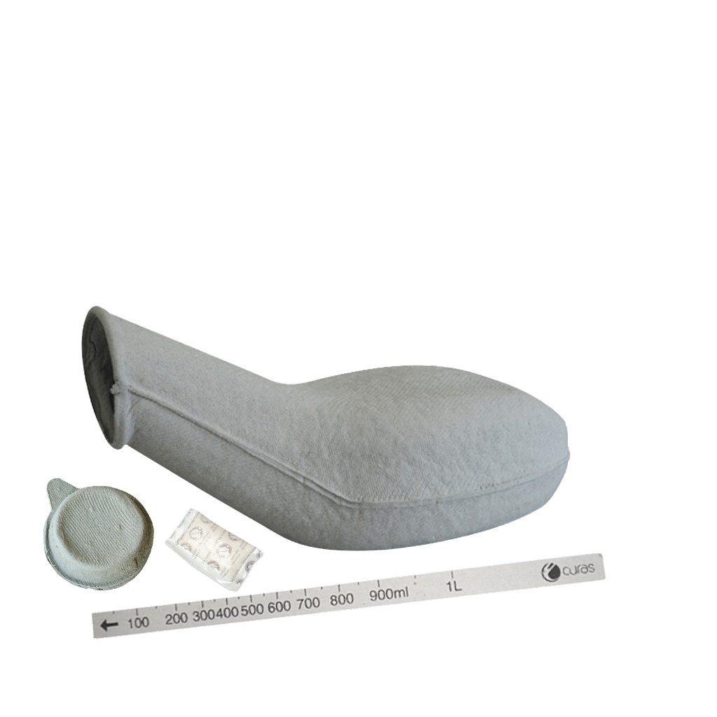 Male Urinal 1L Disp /w SAP, Lids & Measure Sticks - Ctn 28