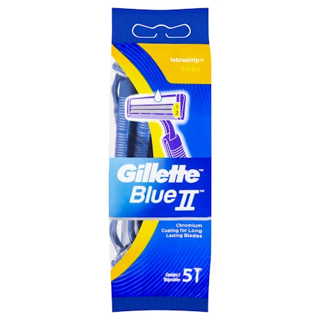 Gillette Blue II Sens Disp Razors 5's - Box 12 (12x5)