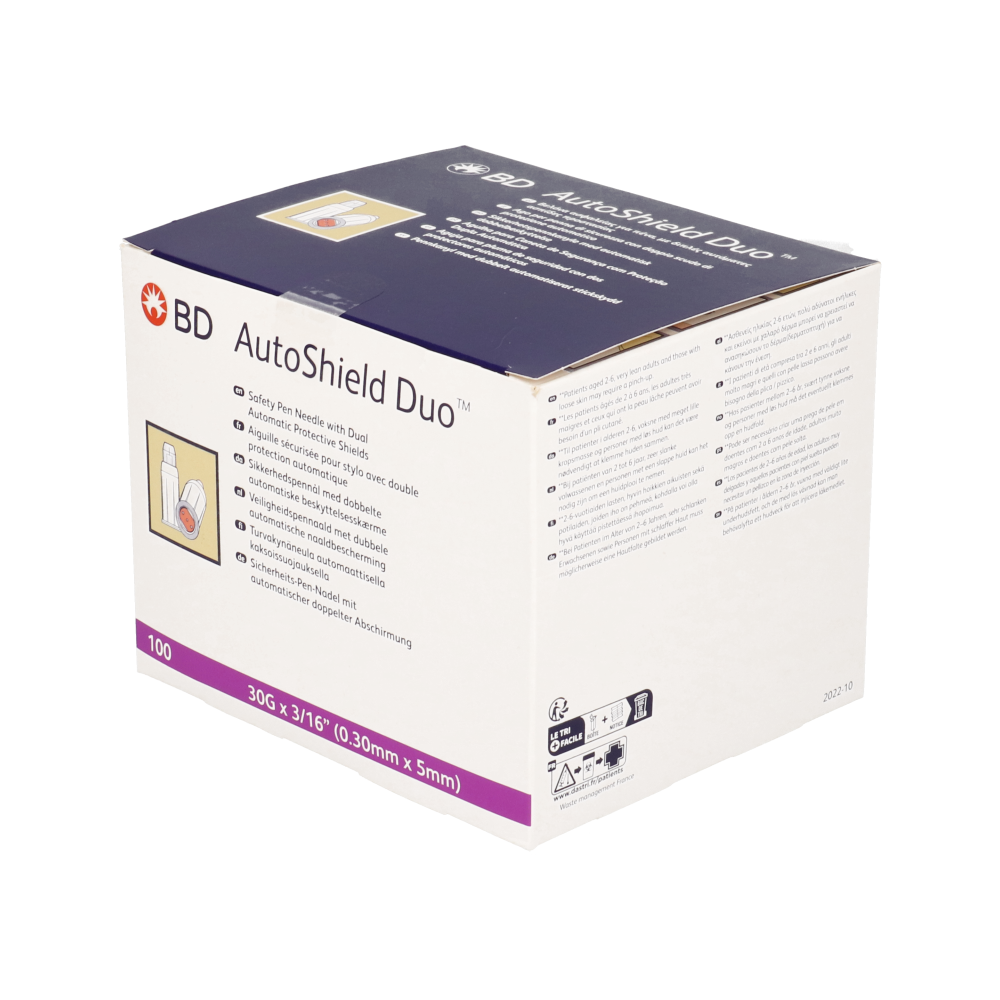 AutoShield Duo Safety Pen Needle 30G x 5mm - Box 100