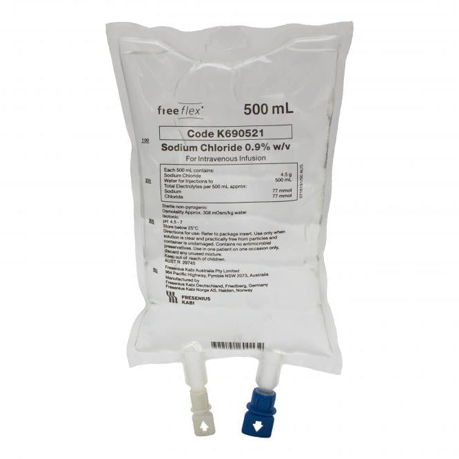 FK Sodium Chloride 0.9% Saline IV Bag 500ml