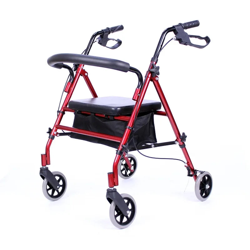 6" Rollator / Walker- Red