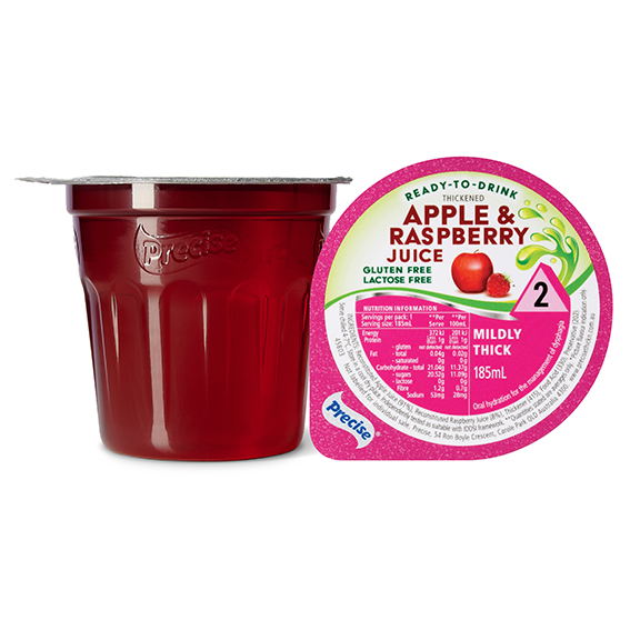 Precise Apple & Raspberry Juice Mildly Thick/Level 2 185ml Dysphagia RTD - Ctn 12