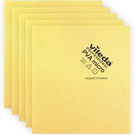 Oates Vileda PVA Microfibre Cloth Yellow - Pkt 5