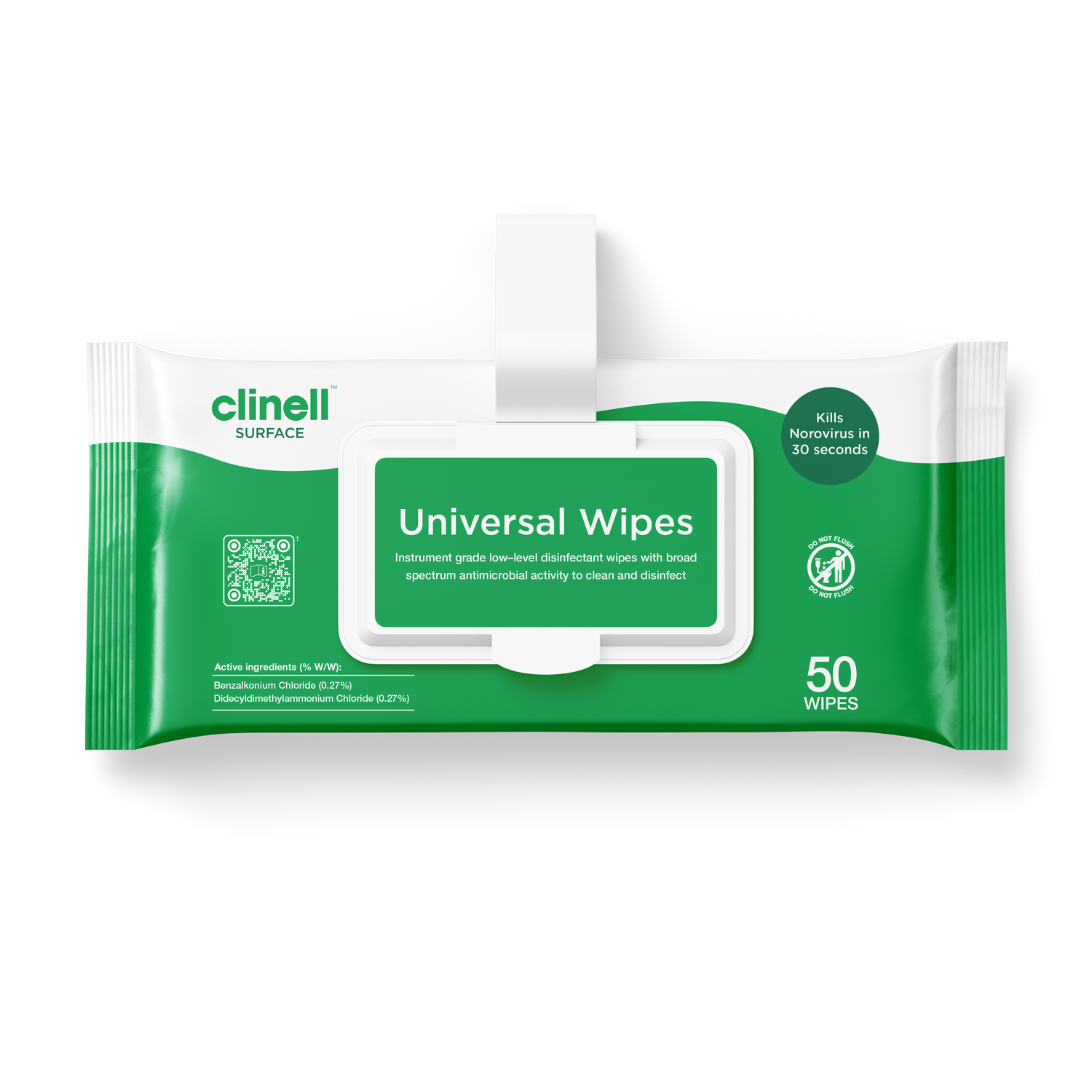 Clinell Universal Wipes Clip Pack - Pkt 50