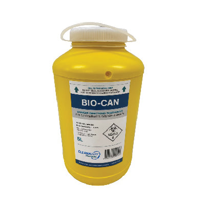 Bio-Can Round 5L w/ Screw Cap Sharps Container