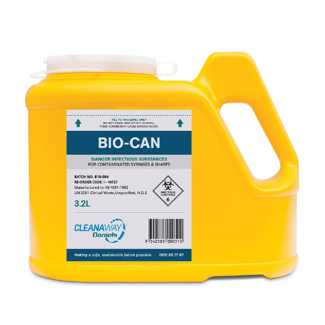 BIO-CAN 5L Oval w/ Push Cap Sharps Container