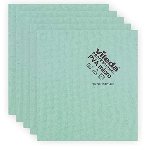 Oates Vileda PVA Microfibre Cloth Green - Pkt 5