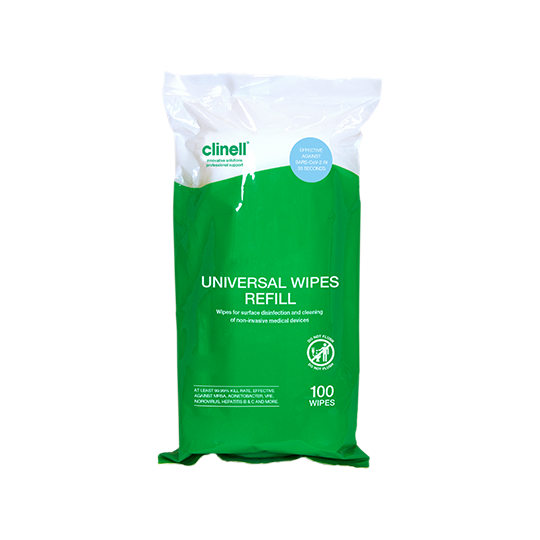 Clinell Universal Wipes Tub Refill - Pkt 100