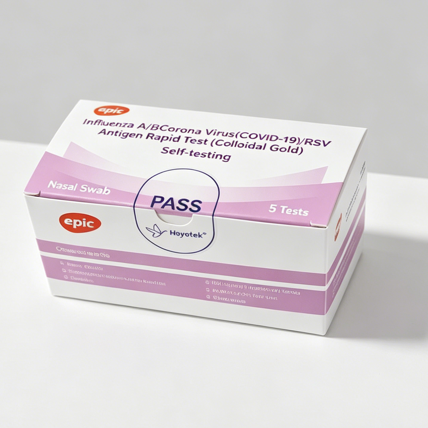 Epic Covid-19, RSV + Flu A&B (4in1) Nasal Antigen Rapid Test - Box 5