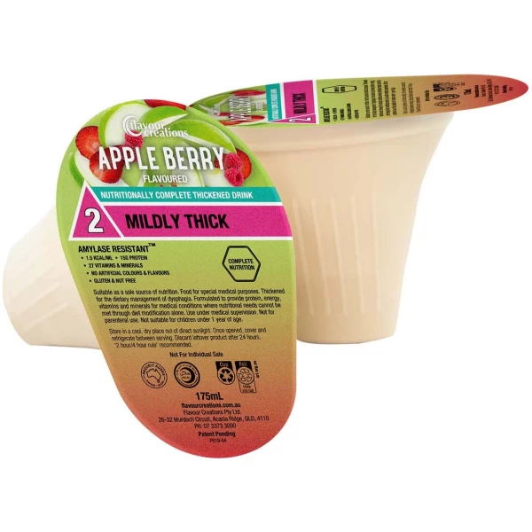 Flavour Creations NC Apple Berry 2 Mildly Thick 175ml Dysphagia RTD - Pkt 12