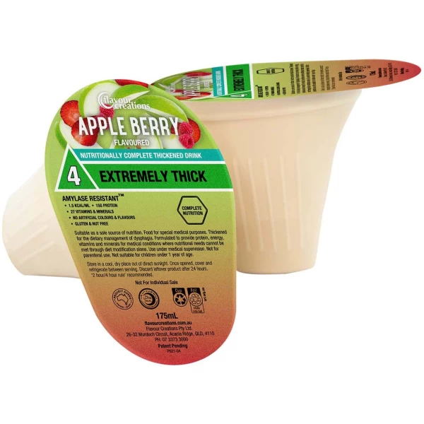 Flavour Creations NC Apple Berry 4 Extremely Thick 175ml Dysphagia RTD - Ctn 24