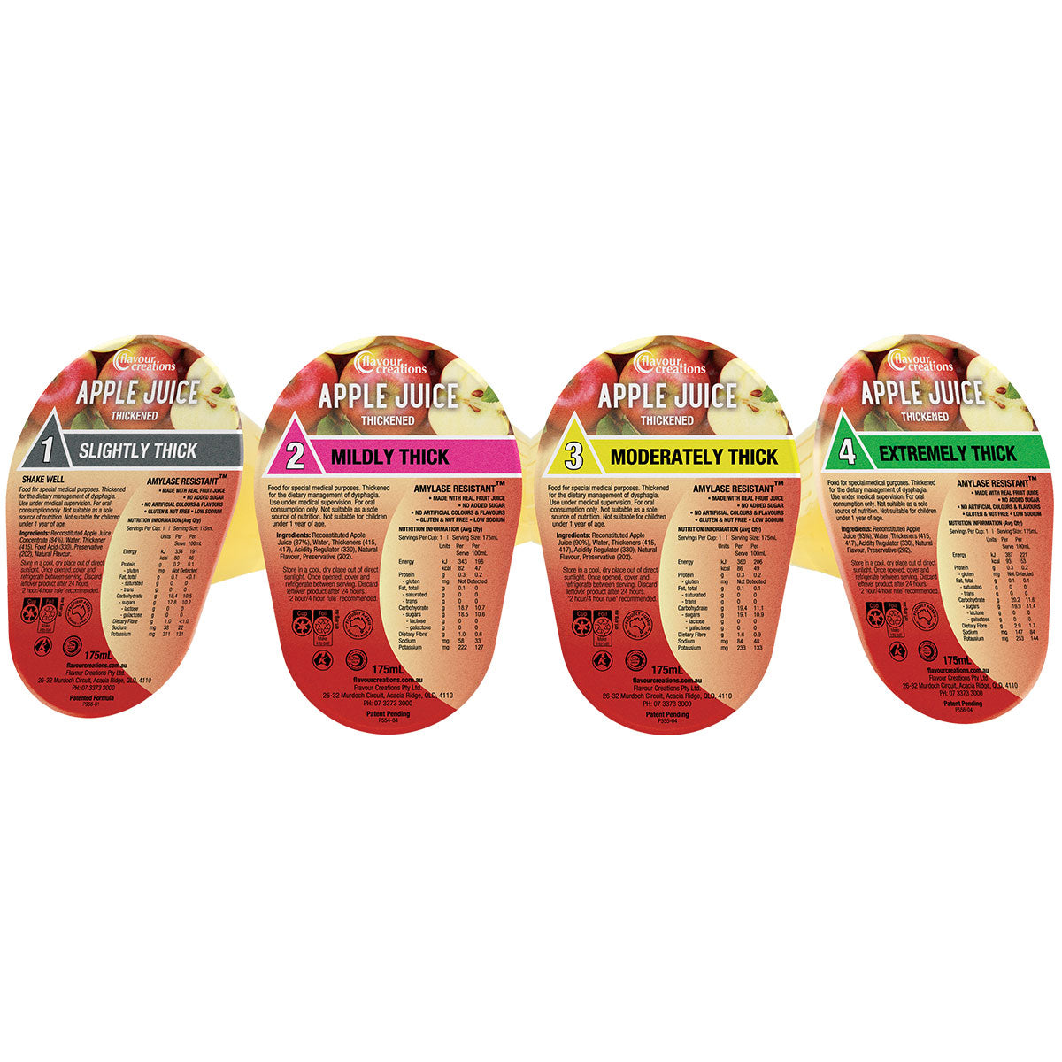 Flavour Creations Apple Juice 3 Moderately Thick 175ml Dysphagia RTD - Ctn 24