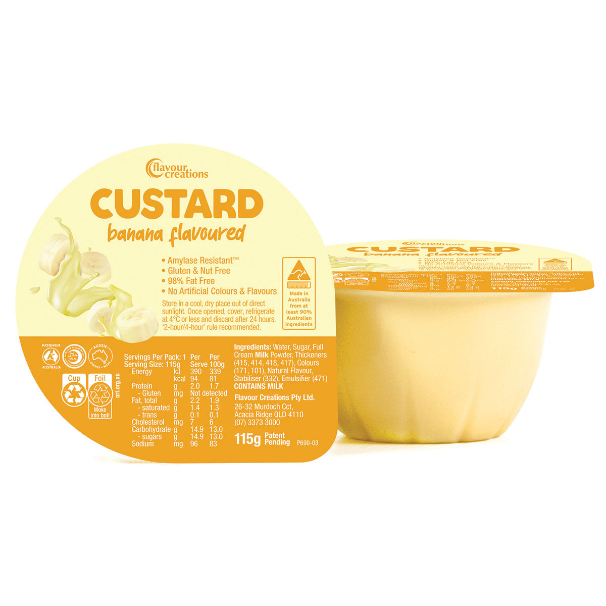 Flavour Creations Banana Custard 115g - Pkt 12