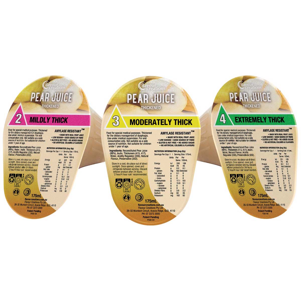 Flavour Creations Pear Juice 2 Mildly Thick 175ml Dysphagia RTD - Ctn 24