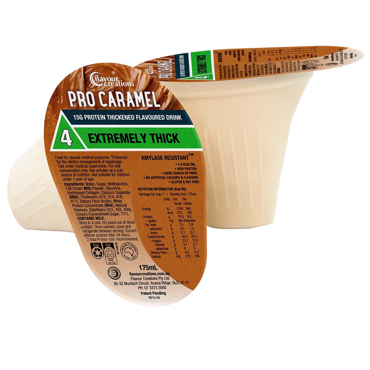 Flavour Creations Pro Caramel 900 / 4 Extremely Thick 175ml Dysphagia RTD - Ctn 24