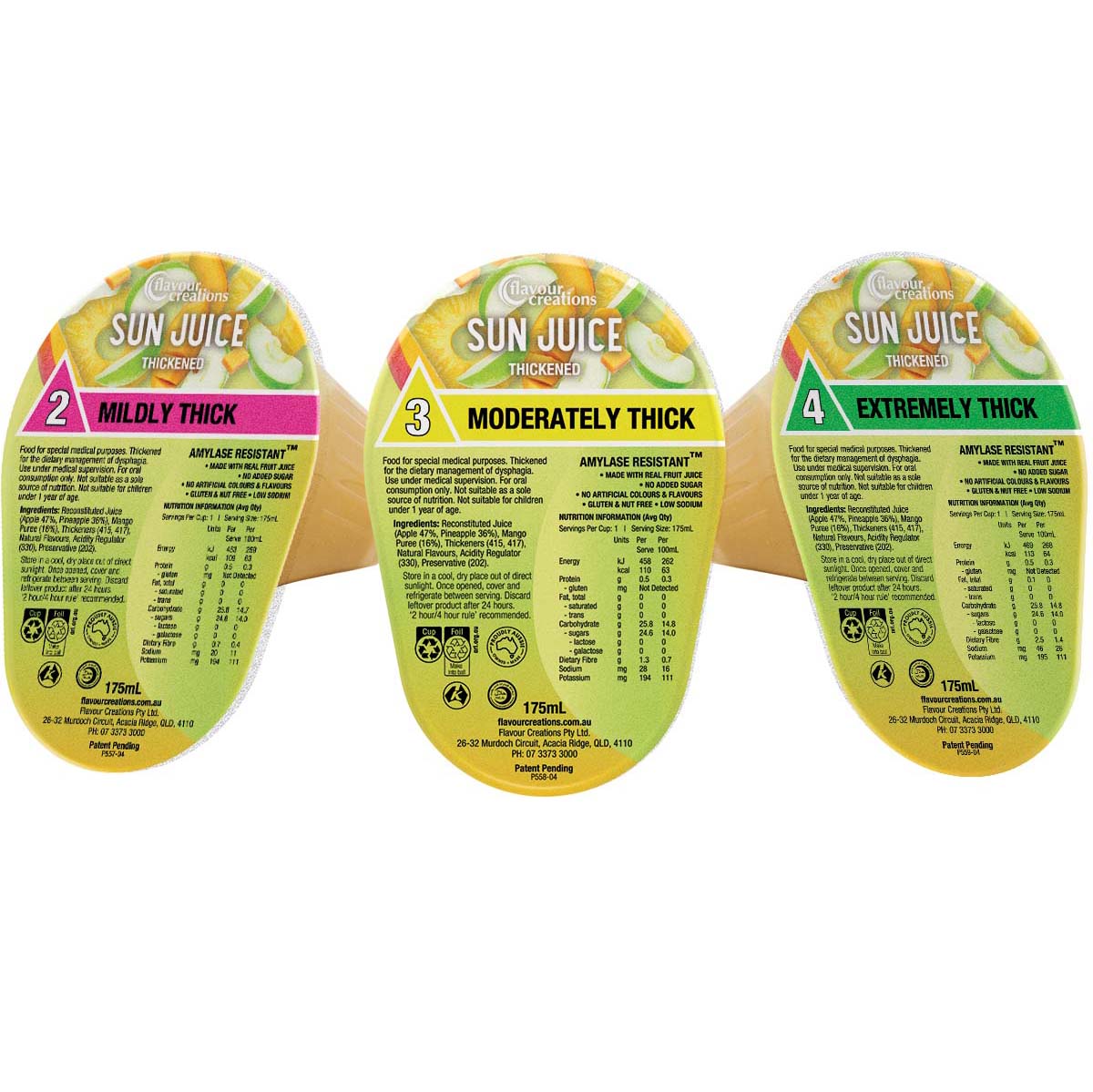 Flavour Creations Sun Juice 3 Moderately Thick 175ml Dysphagia RTD - Ctn 24