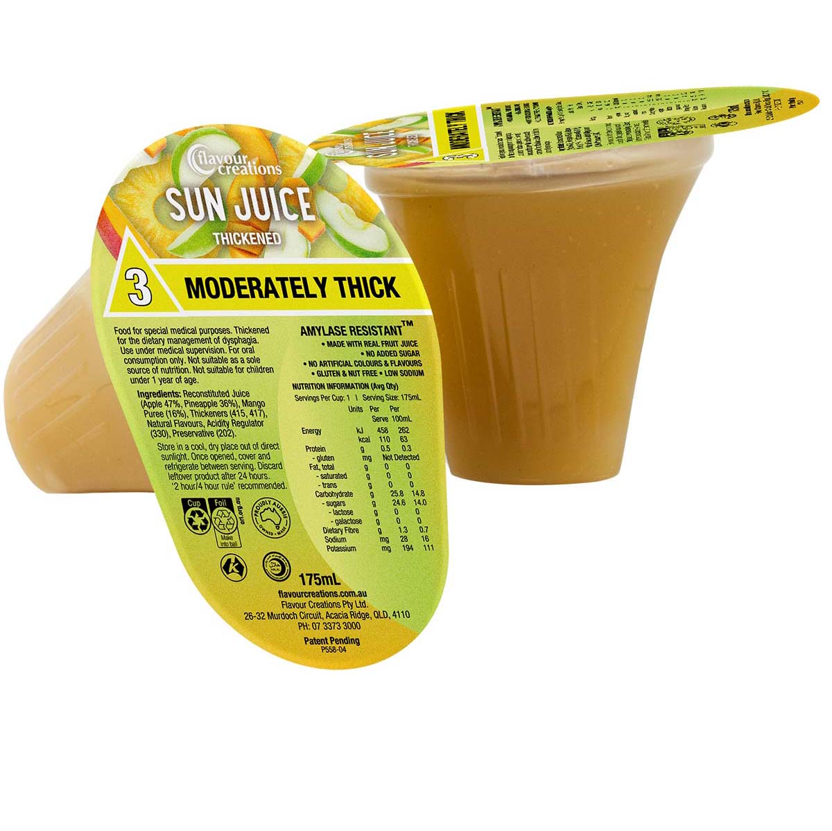 Flavour Creations Sun Juice 3 Moderately Thick 175ml Dysphagia RTD - Ctn 24