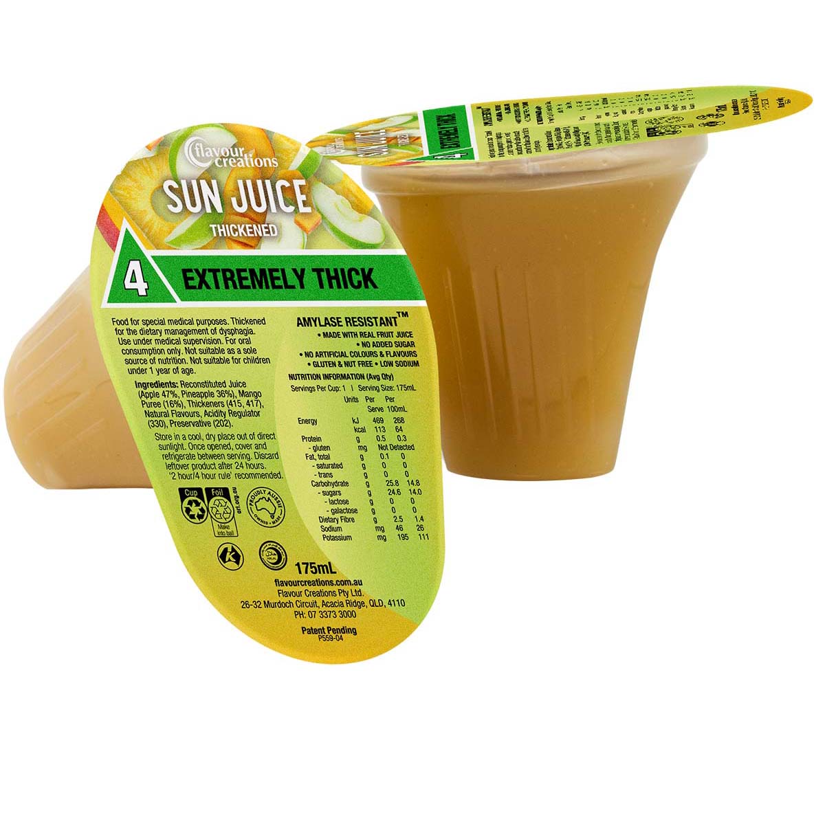 Flavour Creations Sun Juice 4 Extremely Thick 175ml Dysphagia RTD - Ctn 24