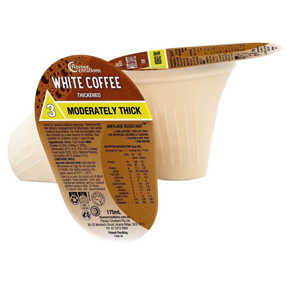 Flavour Creations White Coffee 3 Moderately Thick 175ml Dysphagia RTD - Ctn 24