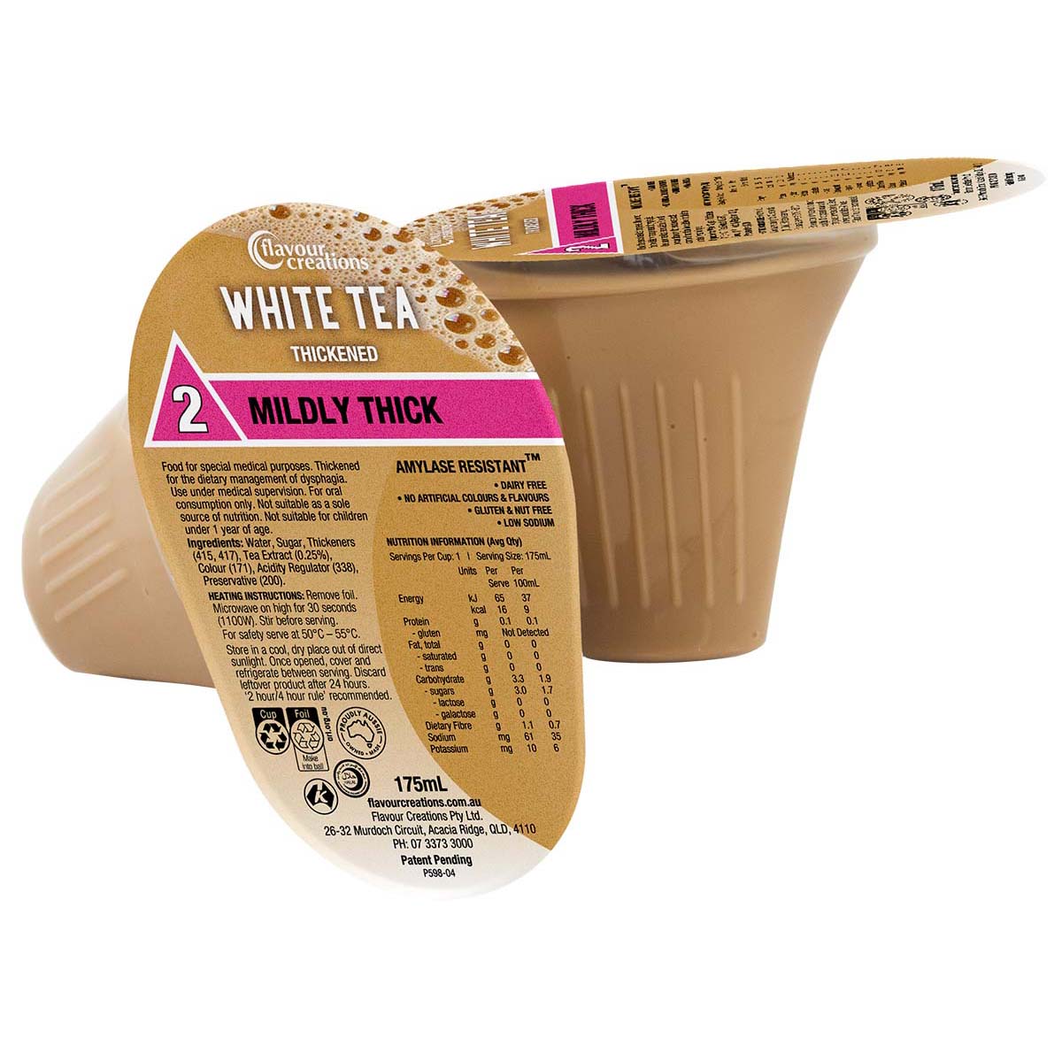 Flavour Creations White Tea 2 Mildly Thick 175ml Dysphagia RTD - Ctn 24