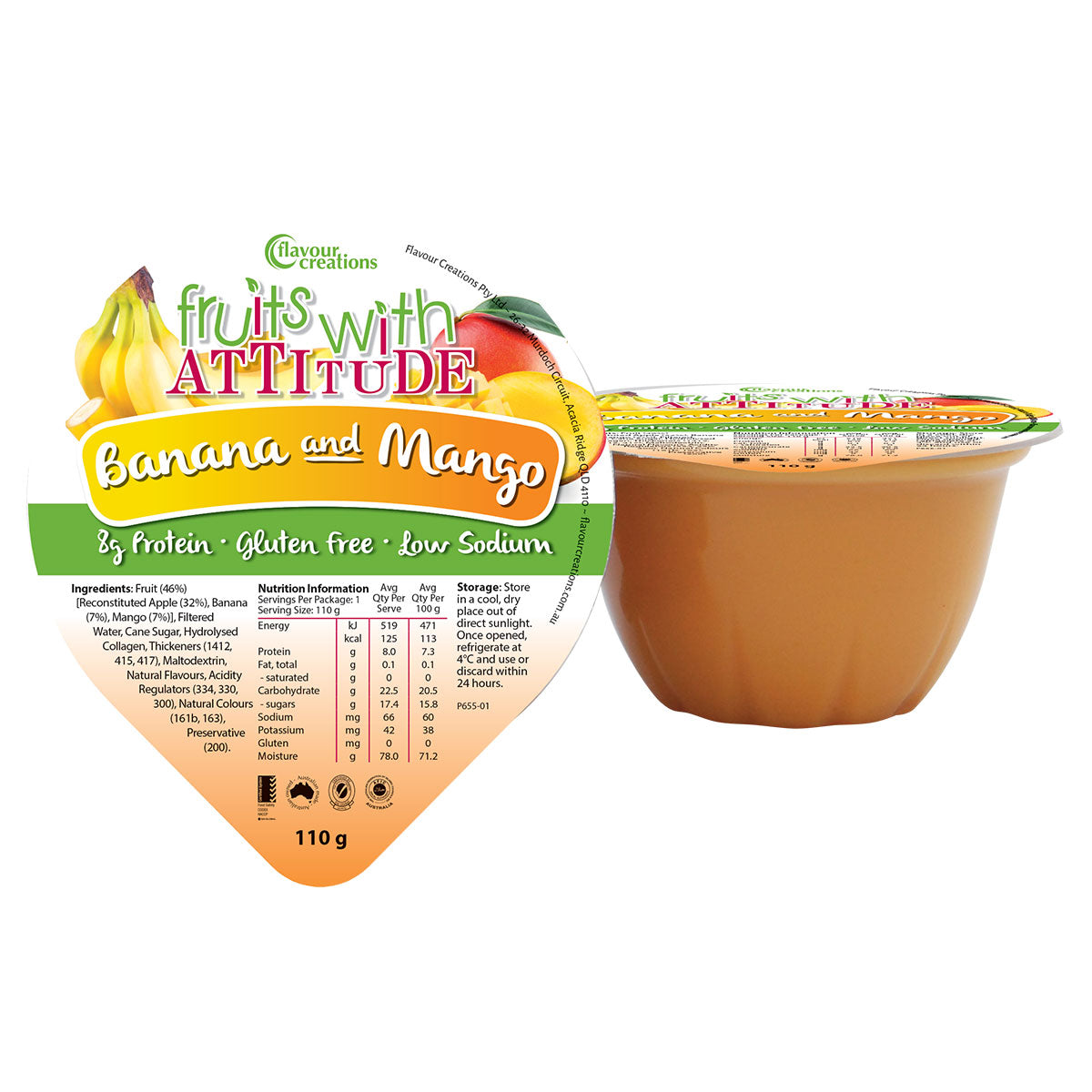 Flavour Creations Fruit with Attitude Banana & Mango 110g - Ctn 36