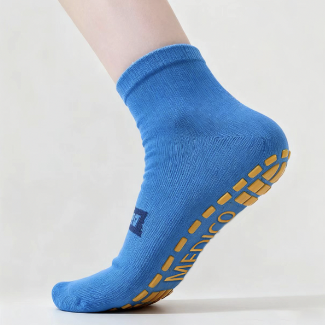 Medico Non-slip Socks Blue Large - Pkt 20 Pairs