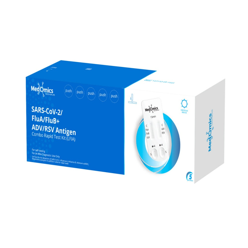Medomic Covid-19, ADV, RSV+Flu A&B (5in1) Nasal Antigen Rapid Test - Box 5