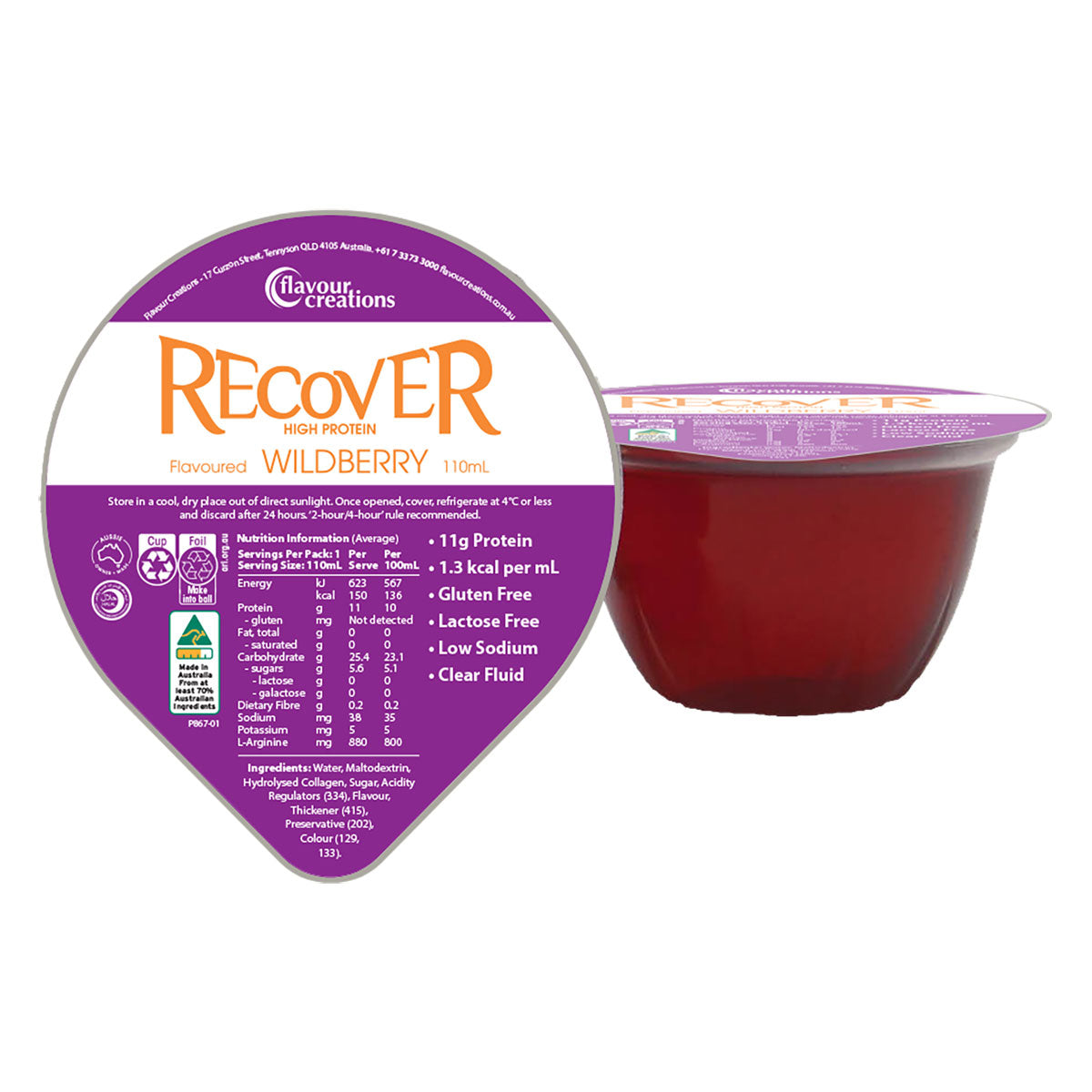 Flavour Creations Recover Wildberry 110ml - Ctn 36