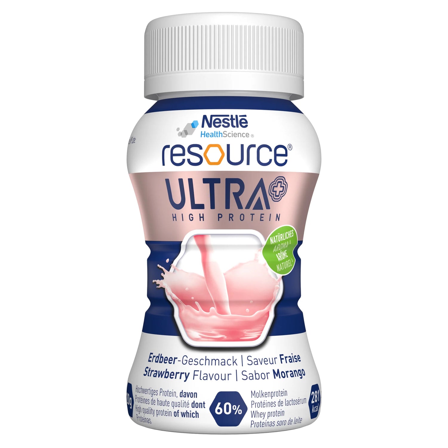 Resource Ultra+ High Protein Nutritional Strawberry 125ml - Ctn 24