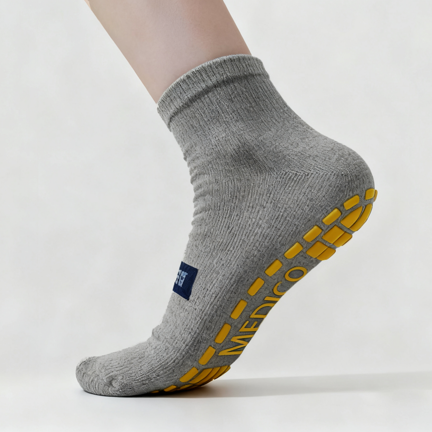 Medico Non-slip Socks Grey XLarge - Pkt 20 Pairs