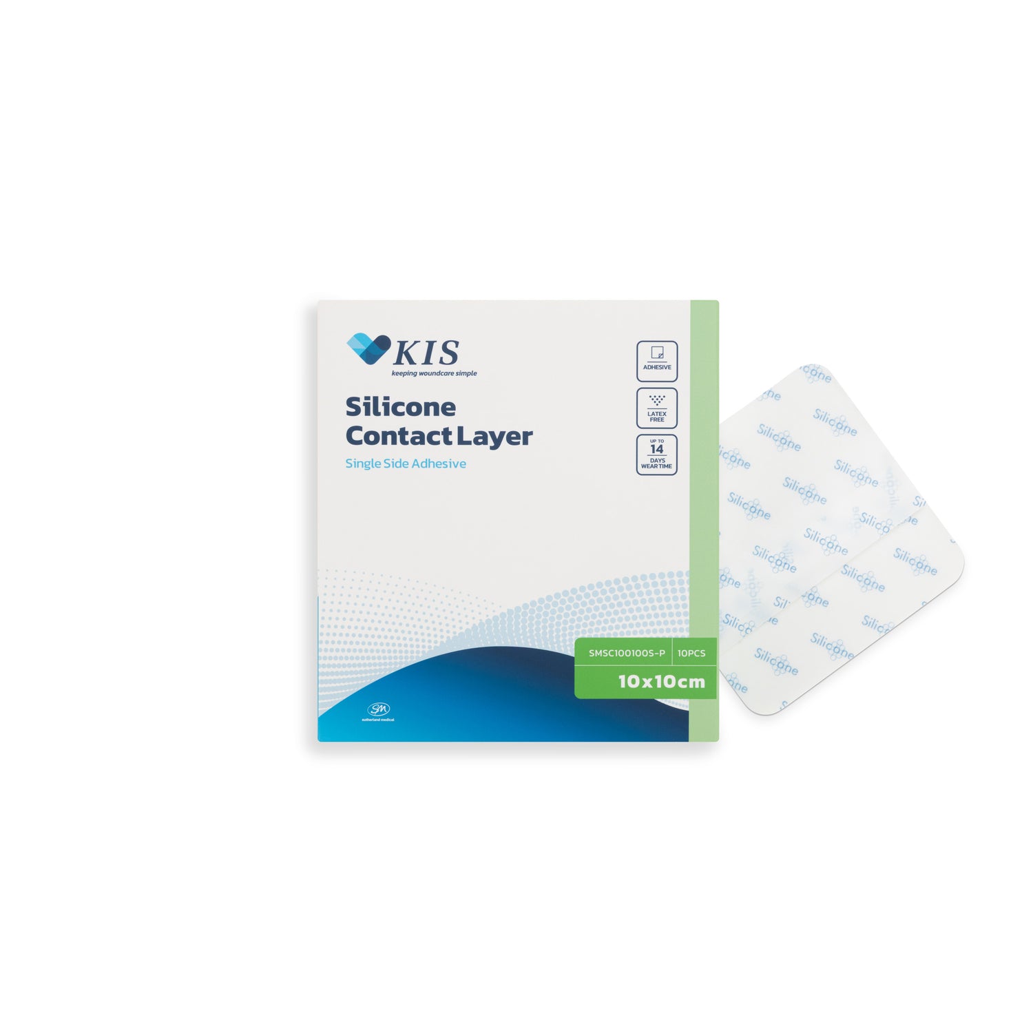 KIS Silicone Wound Contact Layer 10 cm x 10 cm-Box 10