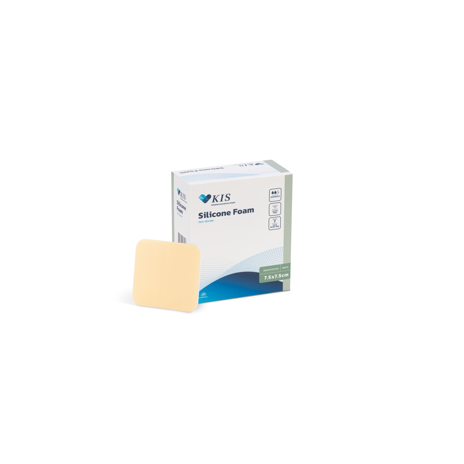 KIS Silicone Foam Non-Border 7.5cm x 7.5cm-Box 10