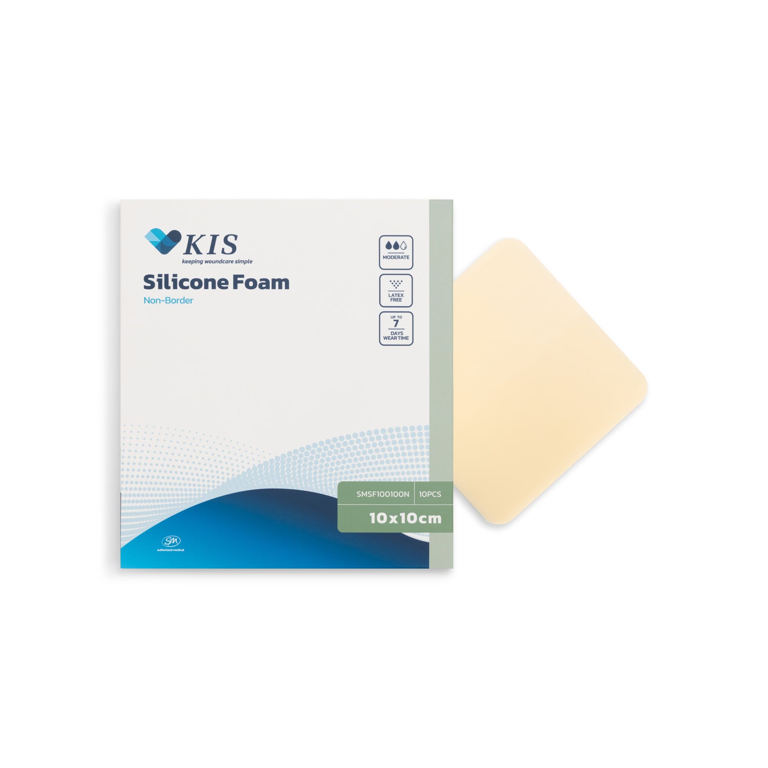 KIS Silicone Foam Non-Border 10cm x 10cm-Box 10