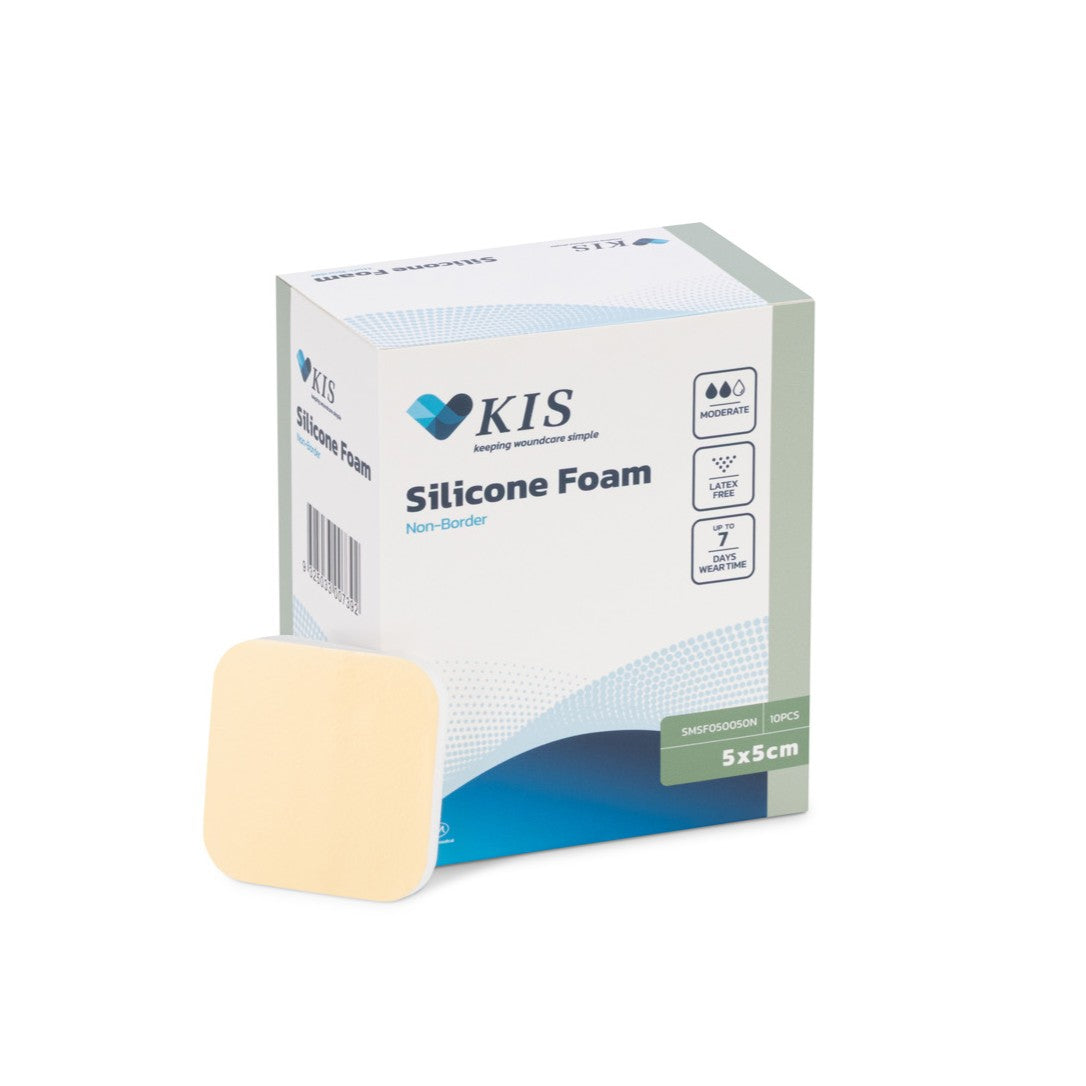 KIS Silicone Foam Non-Border 5cm x 5cm-Box 10