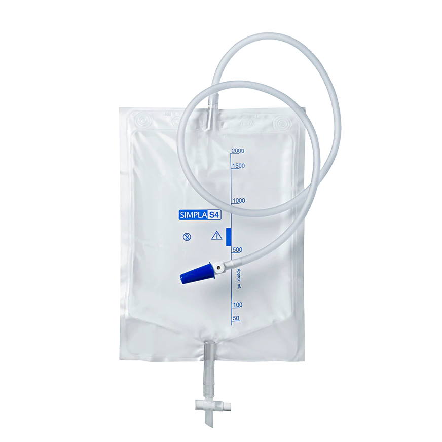 Simpla S4 Urine Drainage Bag with Tap and Sample Port Sterile 100cm / 2000ml - Box 10