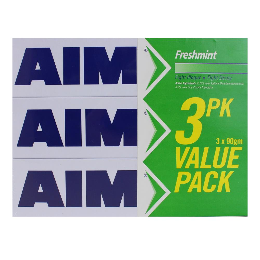 Aim Toothpaste Fresh Mint 90g - Value 3 Pack