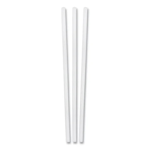 Medico Straw Jumbo - Straight - Plastic White 240x8mm - Pkt 100