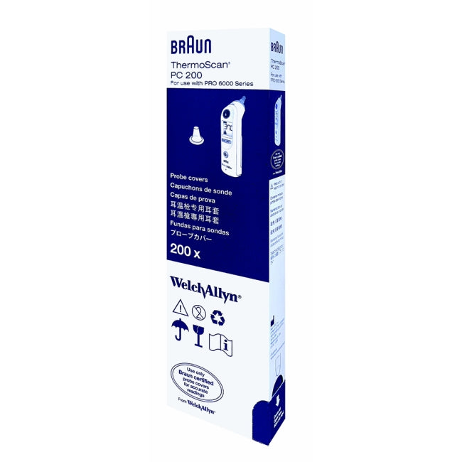 Thermoscan IR Ear Thermometer Probe Covers - Box 200 Fit: Welch Allyn - Hillrom - Baxter - Braun Thermoscan Pro 4000 & Pro 6000