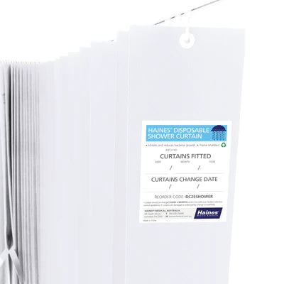Disp Shower Curtain 2.5m x 1.8m White - Box 15