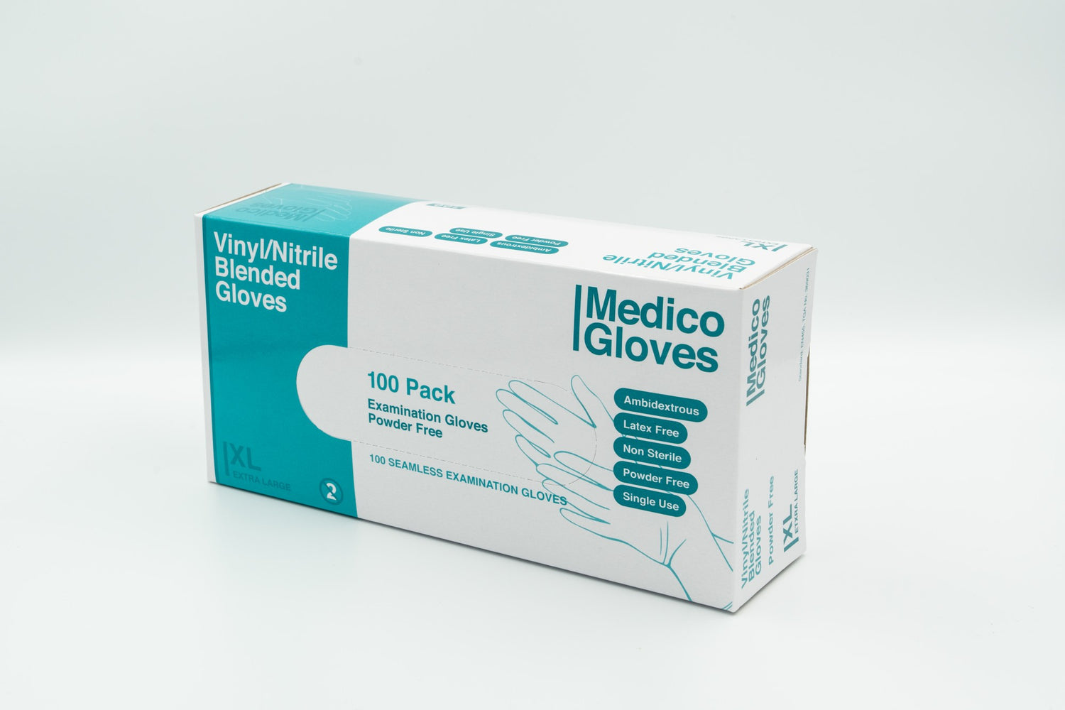 Medico Blue Vinyl/Nitrile Blended Gloves XLarge - Box 100