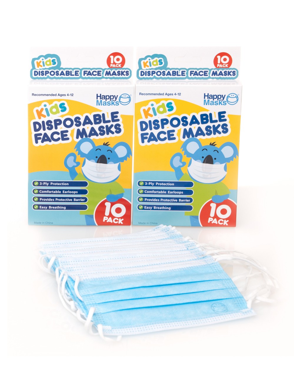 Happy Masks Kids Disposable Face Mask - Pkt 10