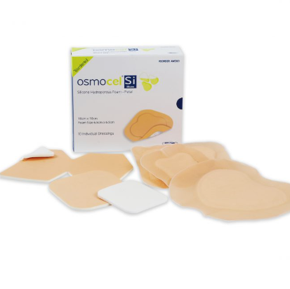 Osmocel Si Silicone Foam - Bordered 7.5x7.5cm - Box 10