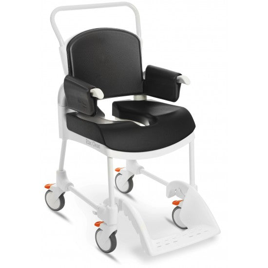 Etac Clean Comfort Mobile Shower Commode with 4 lockable castors - 49 cm, White